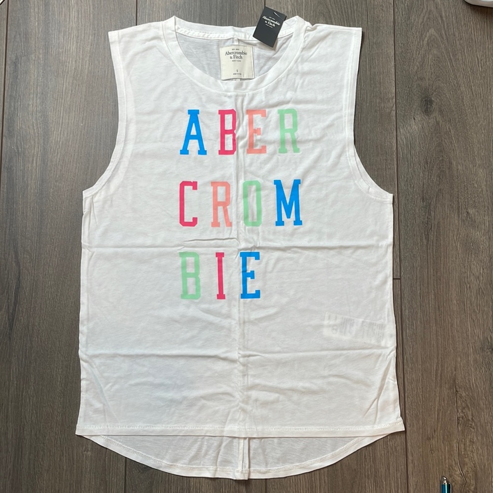 New Abercrombie & Fitch Logo Muscle Tank Top Small